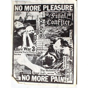 Vtg Rock Thrash Heavy Metal Band Concert Flyer - No More Pleasure Final Conflict